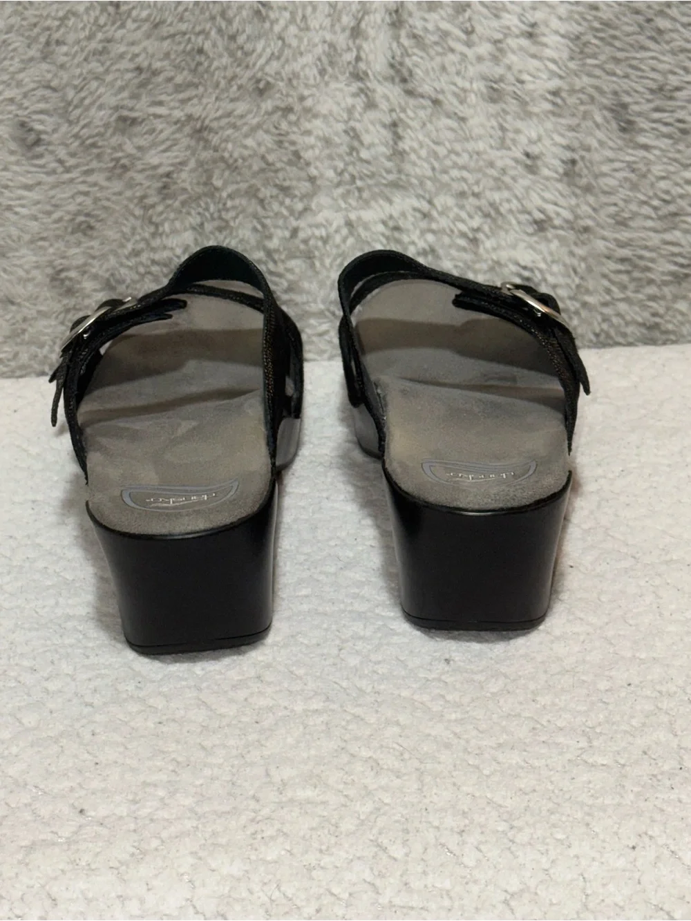 Dansko Sophie Metallic Python Leather Slide Wedge Sandals Size EU 41